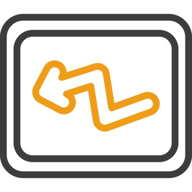 ok sol vektör simgesi ana hat biçiminde