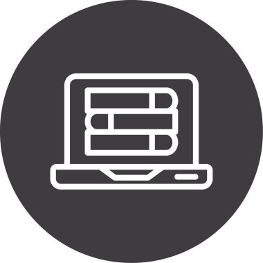 Dizüstü bilgisayar simgesi vektör çizimi