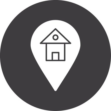 Harita işaretleyici ev simgesi ana hat biçiminde