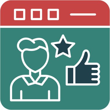 Moda biçimi izole edilmiş arkaplanda müşteri gözden geçirme simgesi