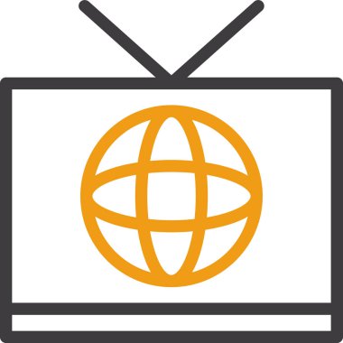 Televizyon. Web simgesi basit illüstrasyon