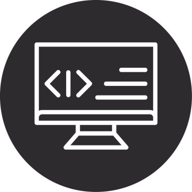 bilgisayar izleme simgesi, vektör illüstrasyonu