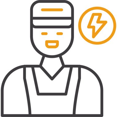 Elektrikçi. Web simgesi basit illüstrasyon