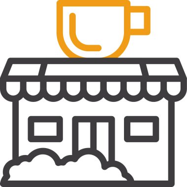 Kafe ikonu vektör illüstrasyonu