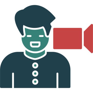 video kamera simgesi, vektör illüstrasyonu