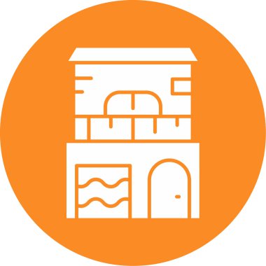 Bina. Web simgesi basit illüstrasyon