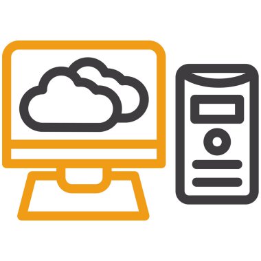 veri merkezi simgesi, basit illüstrasyon