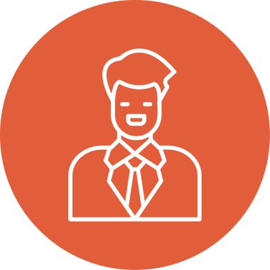 Dairesel çerçeve çizgisi simgesi, vektörü ve illüstrasyonu olan insan avatarı