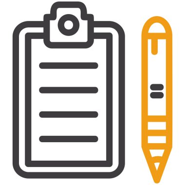 Kalem ve pano simgesi. vektör renk çizimi