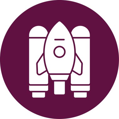 Roket. Web simgesi basit illüstrasyon