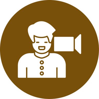 Mikrofonlu bir adamın vektör çizimi