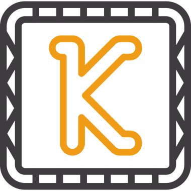 alfabe k simgesi, vektör illüstrasyonu