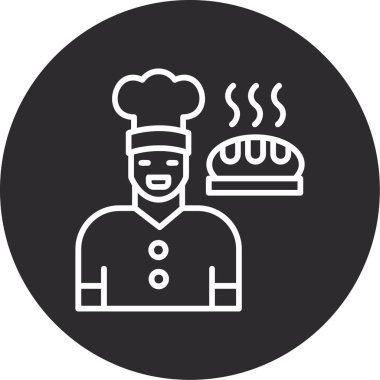 Aşçı şefi simgesi, basit bir çizim.