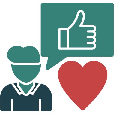 Kalp. Web simgesi basit illüstrasyon