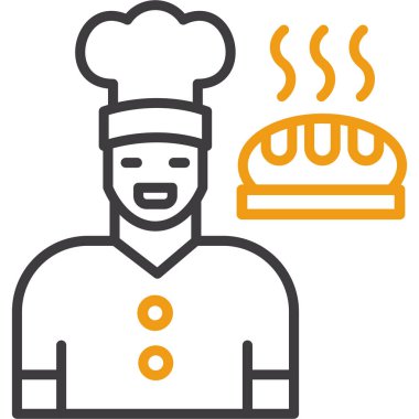 Şef şef şef ikonu ana hatlarıyla