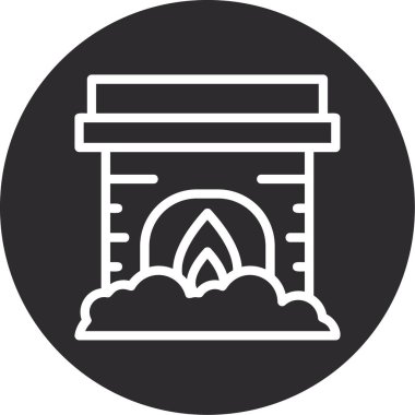 vektör şömine simgesi çizimi