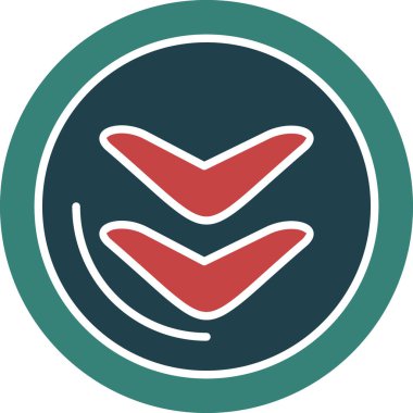 Ok Sembol Aşağı simge vektör illüstrasyon tasarımı