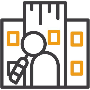 mimari şehir binası simgesi ana hatları biçiminde