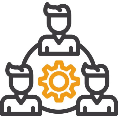 iş yönetimi çizgisi simgesi, vektör illüstrasyonu