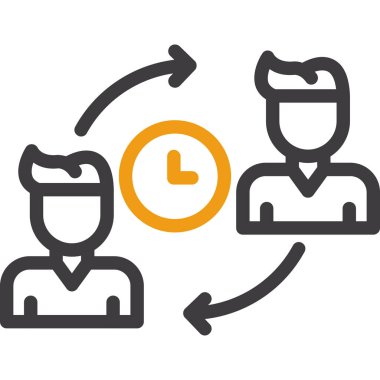 iş yönetimi düz simgesi, vektör, illüstrasyon