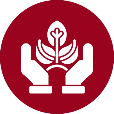 Bir bitki tutan eller, ikon konsept vektör çizimi tasarımı