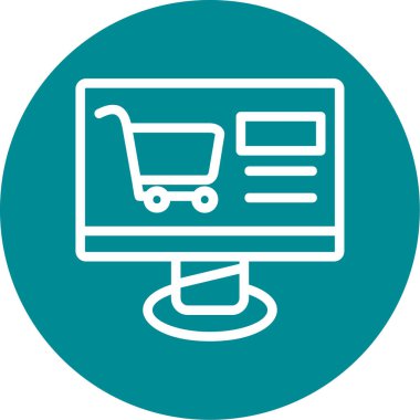 Alışveriş arabası simgesi, vektör illüstrasyonu