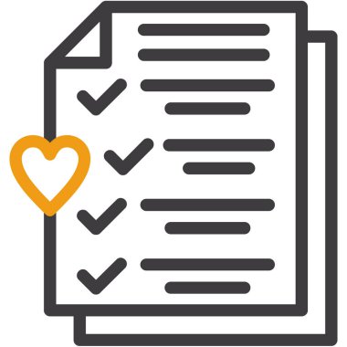 kontrol listesi kalp simgesi - taslak biçimi