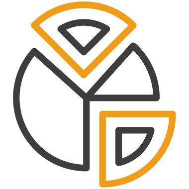 Modern ve renkli bir simgenin vektör çizimi