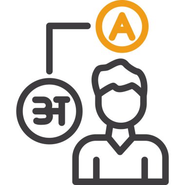 Elinde harf olan bir adamın vektör çizimi