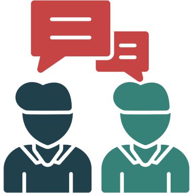 Beyaz arkaplanda izole edilmiş modada sohbet simgesi.