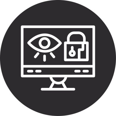 Basit biçim izole edilmiş vektör illüstrasyonunda internet güvenlik simgesi