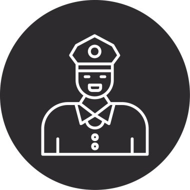 Polis memuru simgesinin vektör illüstrasyonu