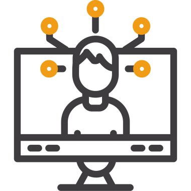 beyaz arkaplanda ağ simgesi, illüstrasyon, vektör