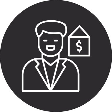 İş adamı simgesi vektör illüstrasyonu