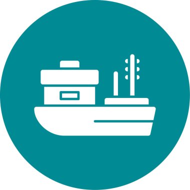 Gemi simgesi, vektör çizimi basit gemi