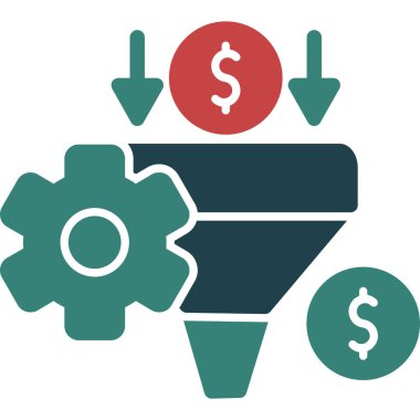 iş hunisi düz simgesi