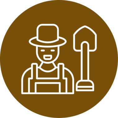 Çiftçi. Web simgesi vektör illüstrasyonu