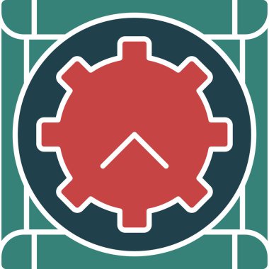 Dişli vektör simgesi bir çerçeve içinde