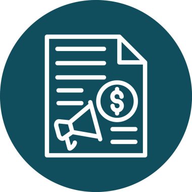 finansal rapor vektör simgesi. biçim düz dairesel semboldür, kobalt arkaplan, yuvarlak açılar, beyaz arkaplan.