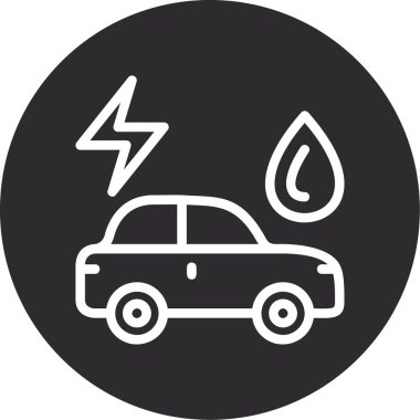 Elektrikli araba simgesi vektör illüstrasyonu