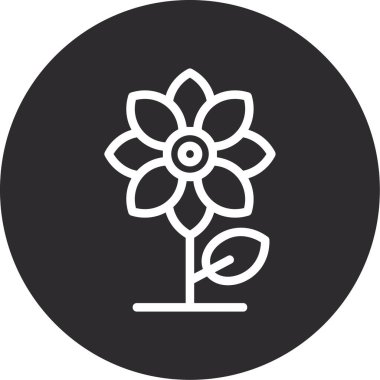 güzel çiçek çizgisi vektörü