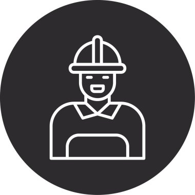 İtfaiyeci düz simgesi, vektör illüstrasyonu