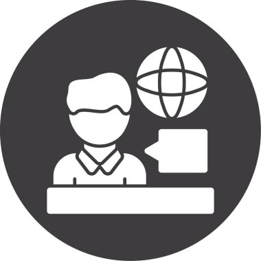 iş konsepti simgesi, dünyanın vektör illüstrasyonu