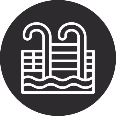 Bir yüzme havuzu simgesinin vektör çizimi