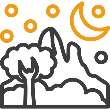 Orman doğa ekolojisi ikonu ana hatlarıyla