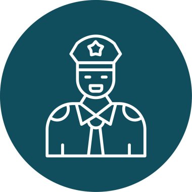 Polis. Web simgesi basit illüstrasyon