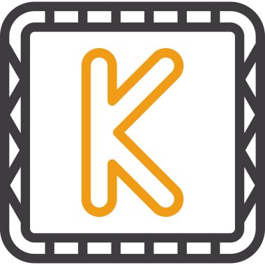 K harfi simgesinin vektör illüstrasyonu