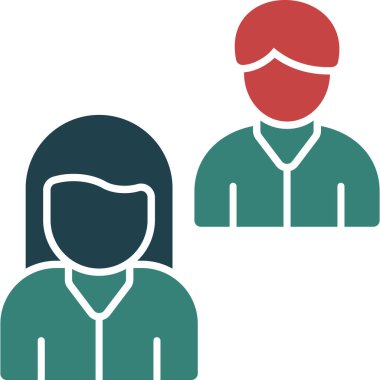 İnsanlar avatar vektör simgesi. Beyaz arkaplanda izole edilmiş avatar simgelerinin basit çizimi.