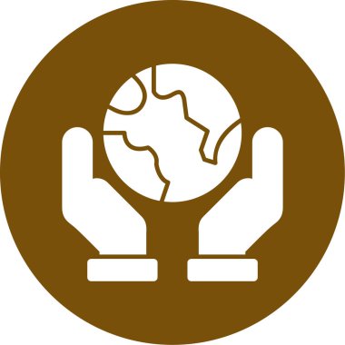 Toprak küresi simgesi, modern basit illüstrasyon