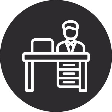 Ofis İşçisi simgesinin vektör illüstrasyonu